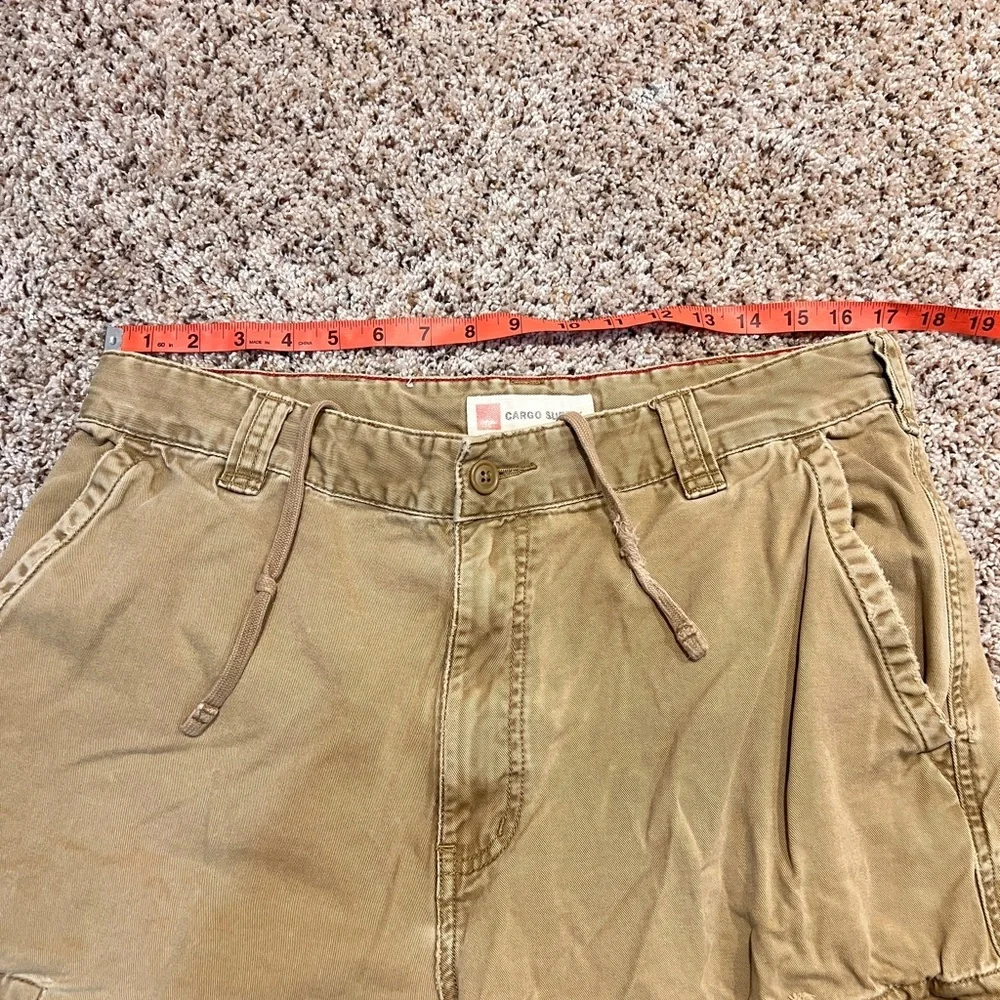 VINTAGE Mossimo Cargo Supply Shorts Mens 34 Khaki Tan Baggy Utility Skater Y2K